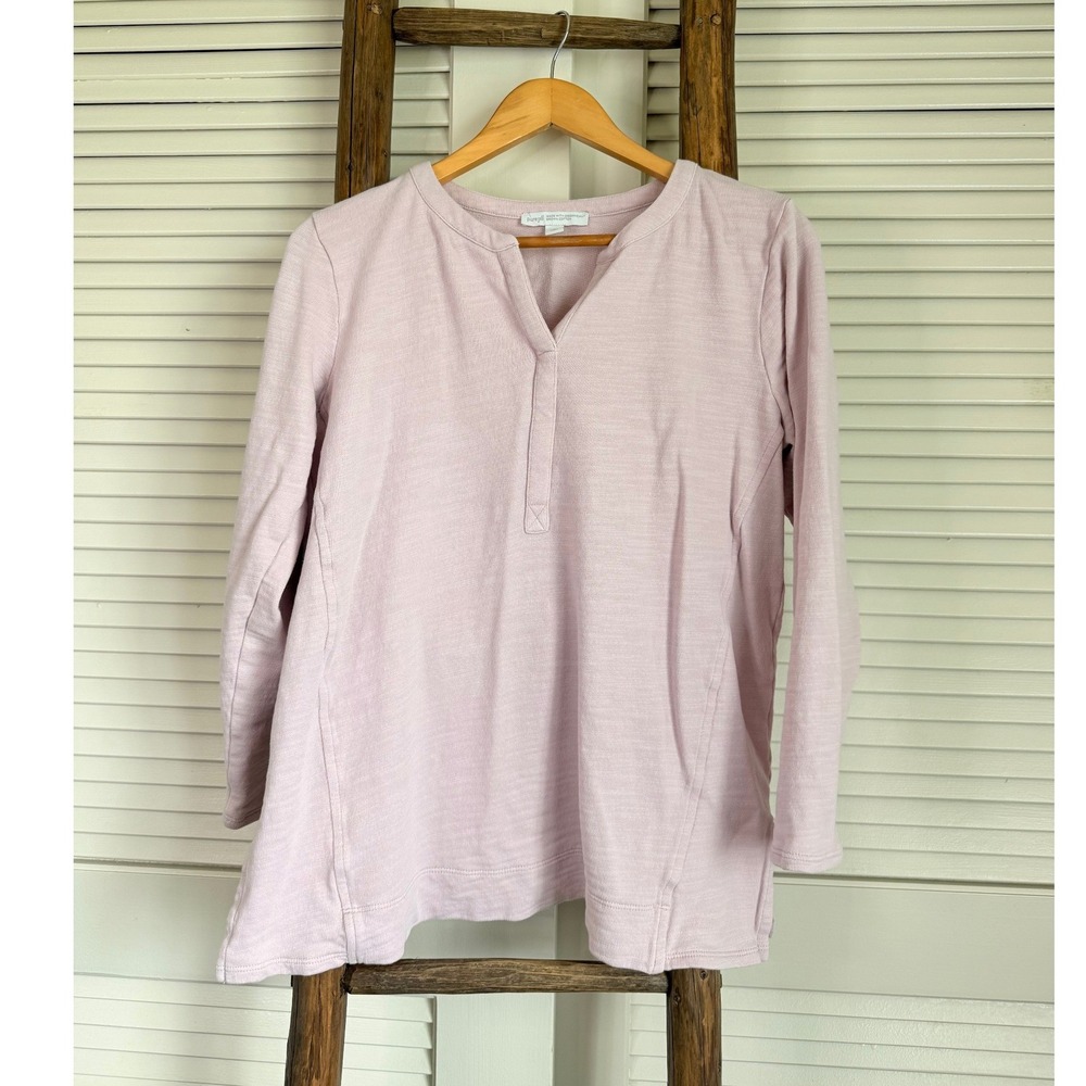 Pure Jill Organic Cotton Long Sleeve Sweatshirt Lavender Purple Petite Medium